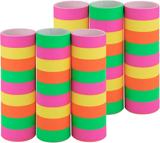 Idena 30553 - Serpentine Rolls with 9 Strips Each, FSC Certified Paper, Party or Birthday Decoration, Neon Colour, 6 Rollen Berlin 30553