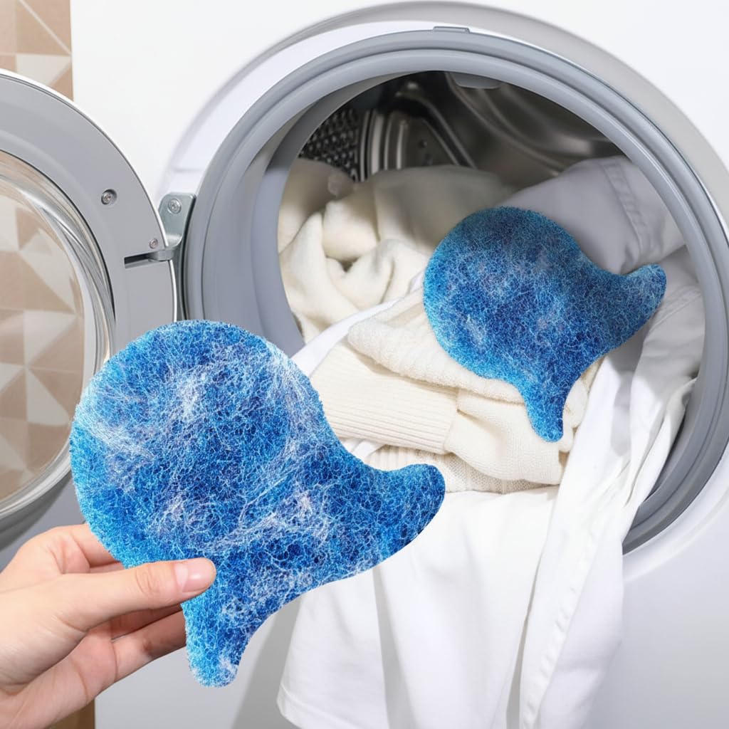 Reusable Pet Hair Remover for Laundry – 10-Pack Hair Lint Catcher for Washing Machine & Dryer, Effectively Removes Pet Hair from Clothes, Bedding & All Fabrics (White & Blue) — view 3