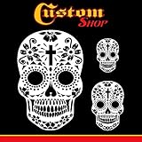 Langlebige, wiederverwendbare Schablonen, die mit jeder Art von Beschichtung verwendet werden können, von Automobil-Urethan bis hin zu Acrylfarben auf Wasserbasis und sogar temporären Körperkunst-Tattoo-Farbe.