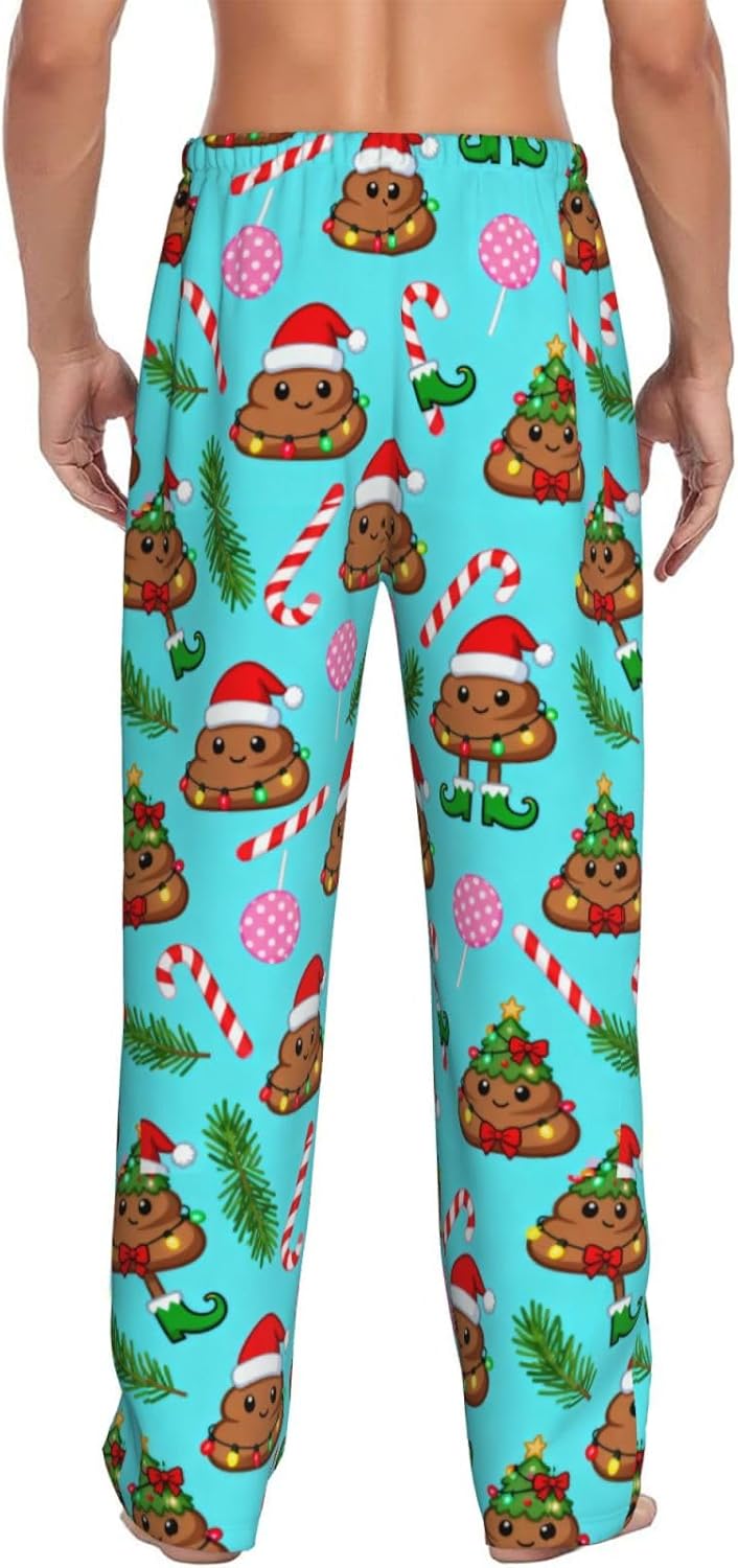 Funny Christmas Poop Sweets Colorful Mens Pajama Pants Men'S Sleep Lounge Pants Pj Bottoms with Pockets - Image 2
