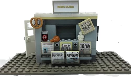 Bloques de juguetes de ladrillos de construcción, quiosco de periódicos y esquina de helado de comida rápida, compatible con todas las marcas-MOC