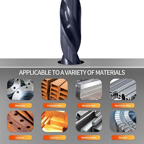 Miniatura 6 de Meccion Brocas de 3564 pulgadas con revestimiento de nitruro de aluminio y titanio, broca de vástago reducido de acero de cobalto M35 de alta