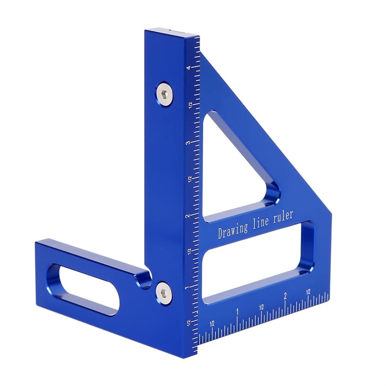 THE WHITE SHOP Imperial 3D Multi-Angle Measuring Ruler,45/90 Degree Aluminum Alloy Woodworking Square Protractor, Miter Triangle Ruler Layout Measuring Tool for Engineer Carpenter (Color : Blue)