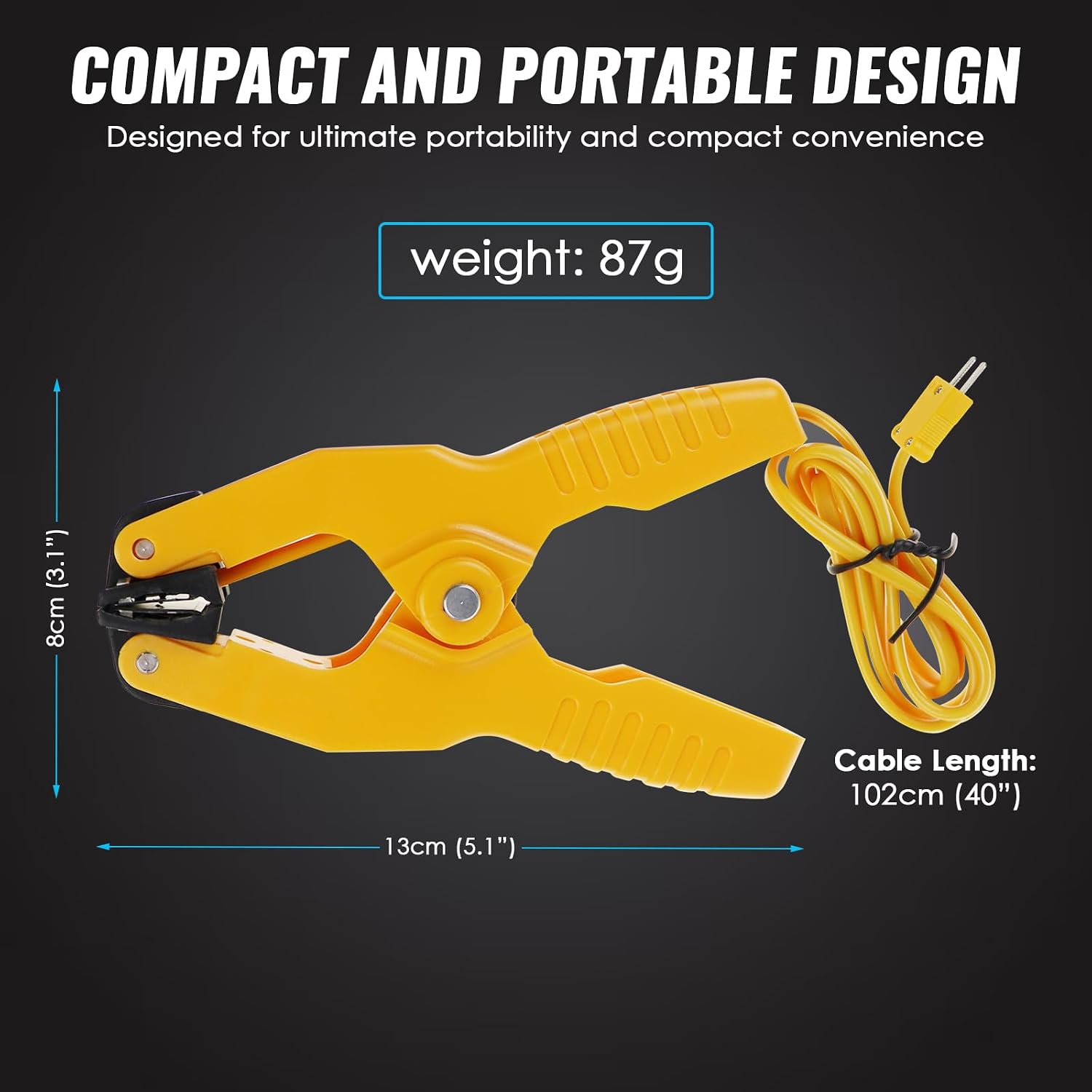 Pipe Clamp Thermocouple K-Type Thermocouple Sensor Temperature Lead Pipe Clamp, 13/8", -40-200℃. HVAC Tool, Thermometer, Klein Temperature Clamp.