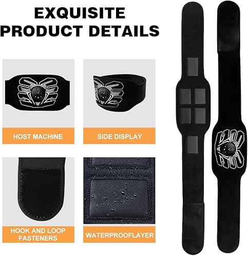 Miniatura 4 de Estimulador de abdominales, tóner de músculo abdominal EMS portátil para fitness en casa y oficina, entrenamiento de fuerza, color negro