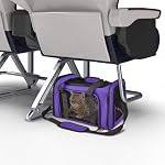 Henkelion Transporteurs de chats Transporteur de chiens Transporteur pour petits chats moyens Chiens Puppies jusqu'à 15 Lbs, Airline approuvé Petit chien porte-chien souple côté, collapsible transporteur de chiot de voyage étanche - violet