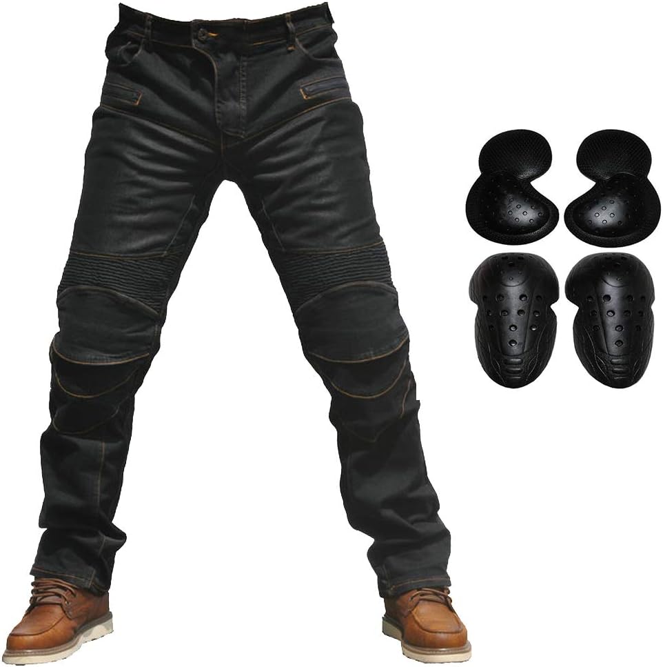 2019 Men Motorcycle Riding Jeans Armor Racing Cycling Pants with Upgrade Knee Hip Protector Pads