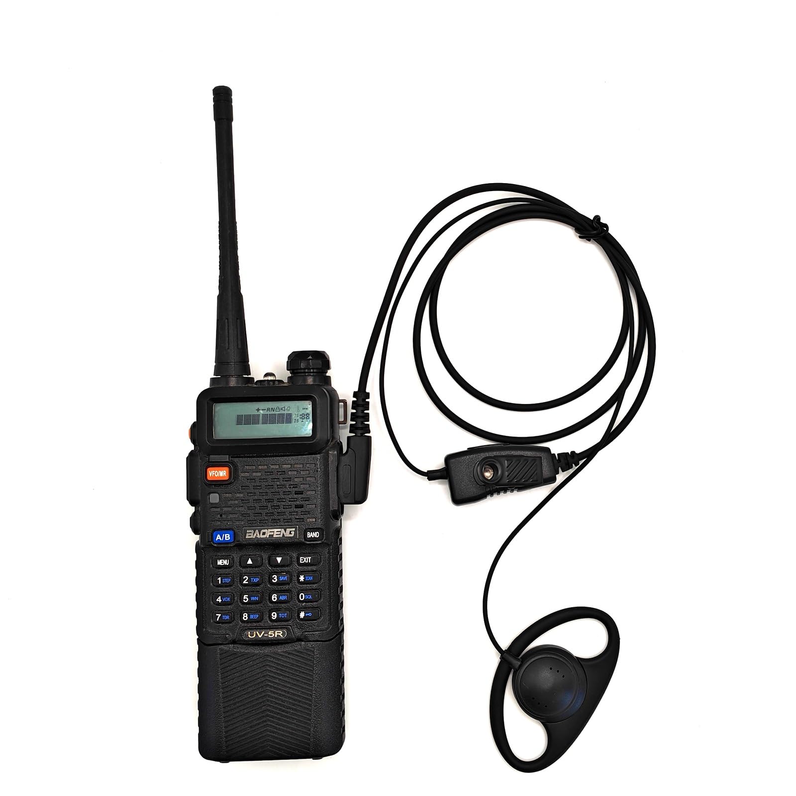 Walkie Talkie - Auricolari a forma di D con microfono a 2 pin, per Baofeng UV-5R BF-F8HP BF-888S Retevis H-777 Arcshell (10 confezioni)