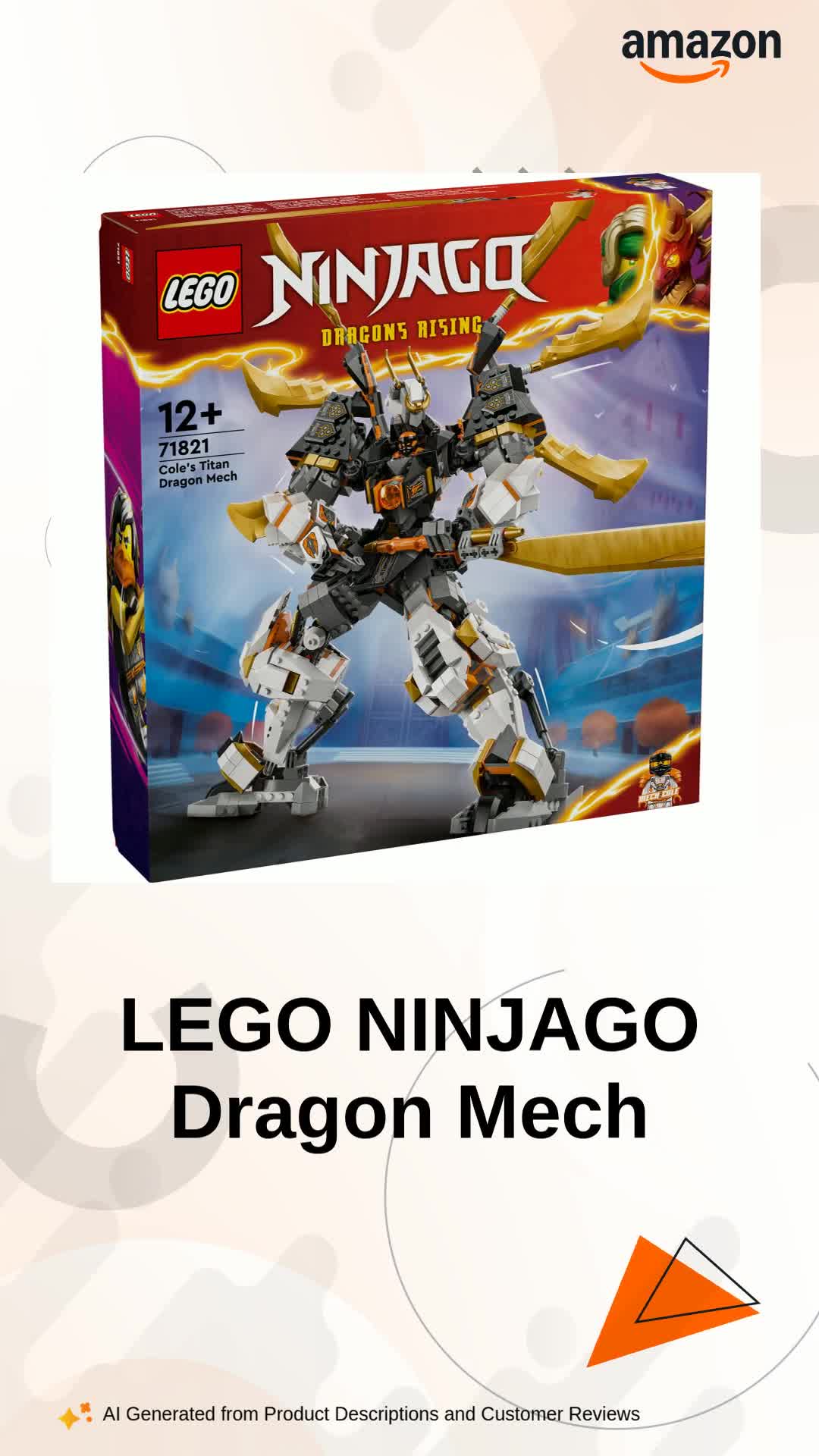 LEGO NINJAGO Cole's Titan Dragon Mech Adventure Toy 71821