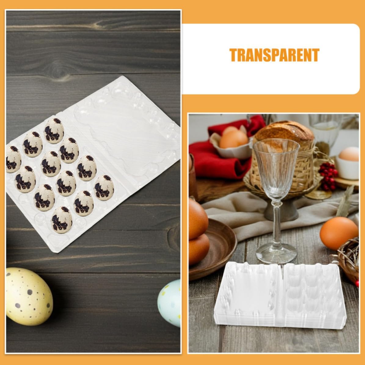 60pcs Quail Egg Holder with 12 Grids Plastic Egg Tray Easy Visibility Suitable for Refrigerator and Food Industry