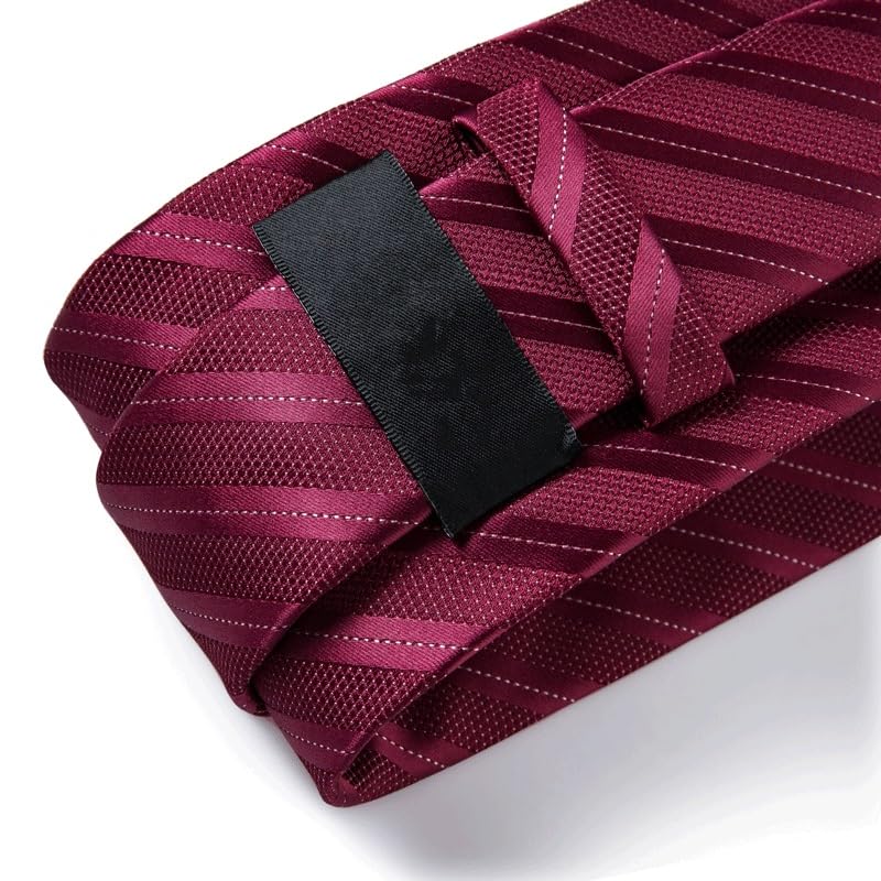 Conjunto de corbata para hombre con rayas de seda miniatura 4