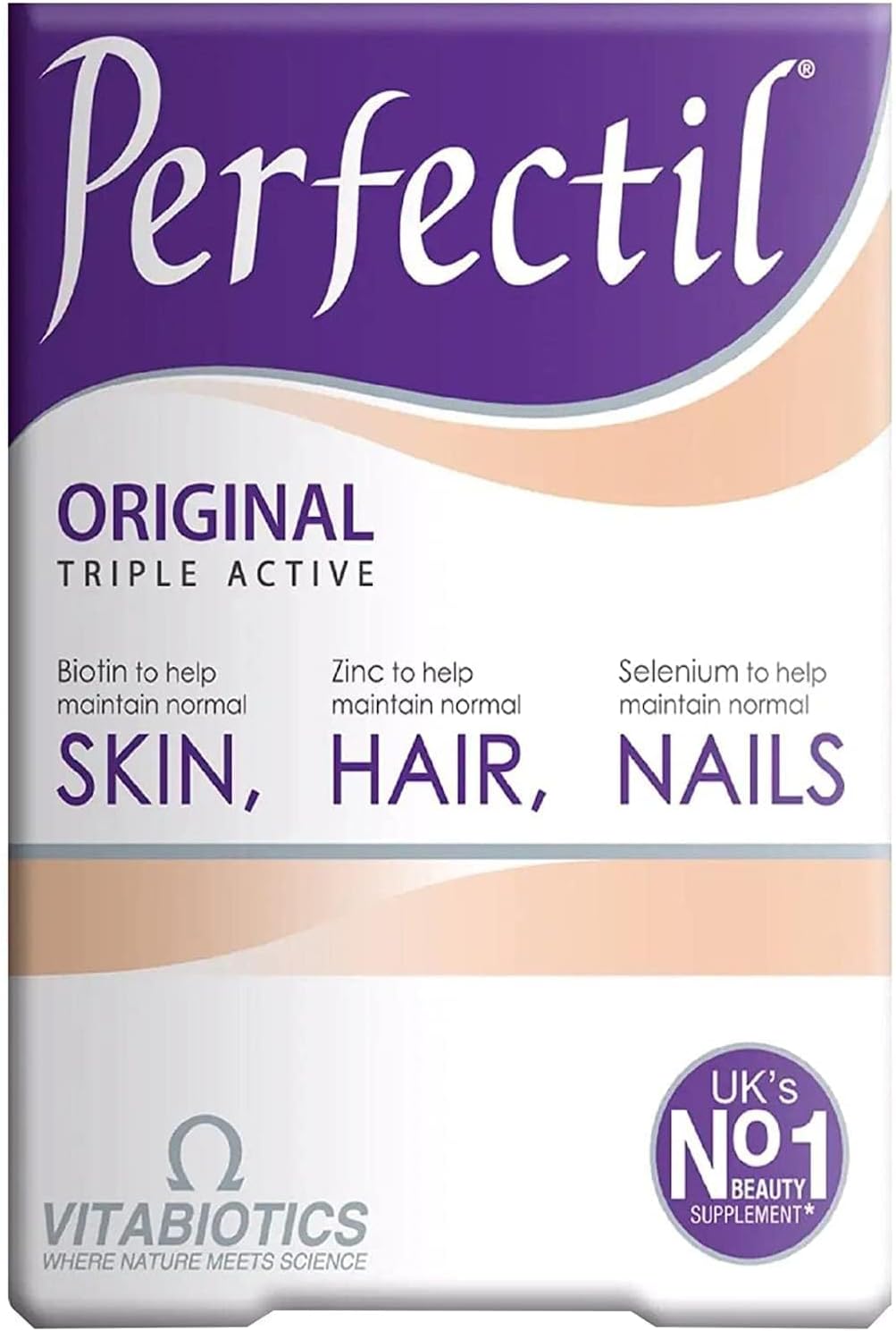 Vitabiotics Perfectil Triple-Active Beauty Multivitamin | Skin, Nail, and Hair Vitamins | Hair Health & Growth, Nail Strength, and Skin Support Formula | Vitamin D, Vitamin E, Collagen, Biotin, and More
