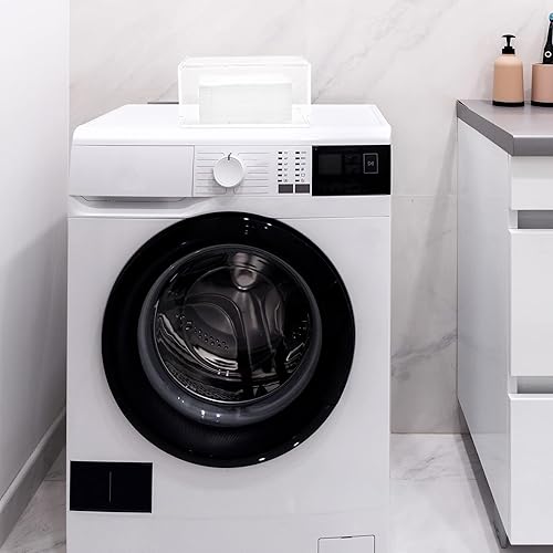 Miniatura 7 de Maitys 2 piezas de soporte de hojas de secado acrílico para lavandería, dispensador de hojas de secadora transparente con tapa, hojas suavizantes de