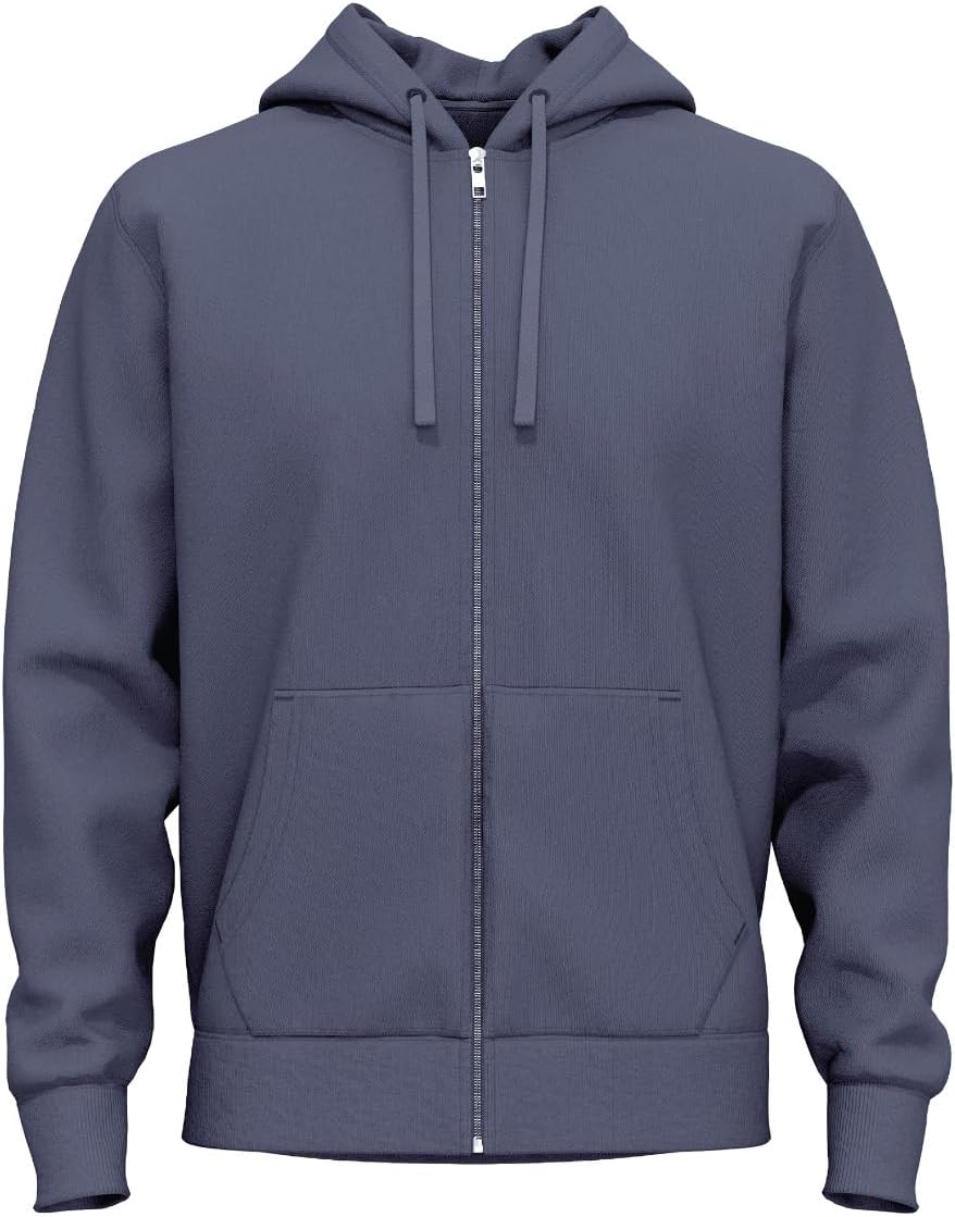 SoftSpunZip Up Hoodies for Men UK | 100% Terry Cotton Mens Hoodies Zip up Year-Round | Mercerised Premium Grade Zipped HoodieOEKO-TEX STANDARD 100
