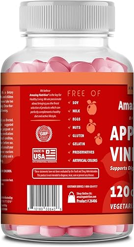 Miniatura 3 de Amazing Formulas Suplemento de vinagre de sidra de manzana  120 gomitas  Sabor de sidra de manzana  Sin gelatina  Sin OMG  Sin gluten  Fabricado en