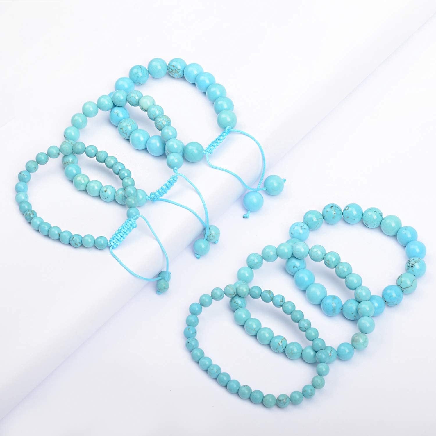 AD Beads Natural Gemstone Round Loose Beads 15" for Bracelet Necklace Earrings Jwelery Making Crafts DIY (6mm, Blue Turquoise) - Image 6