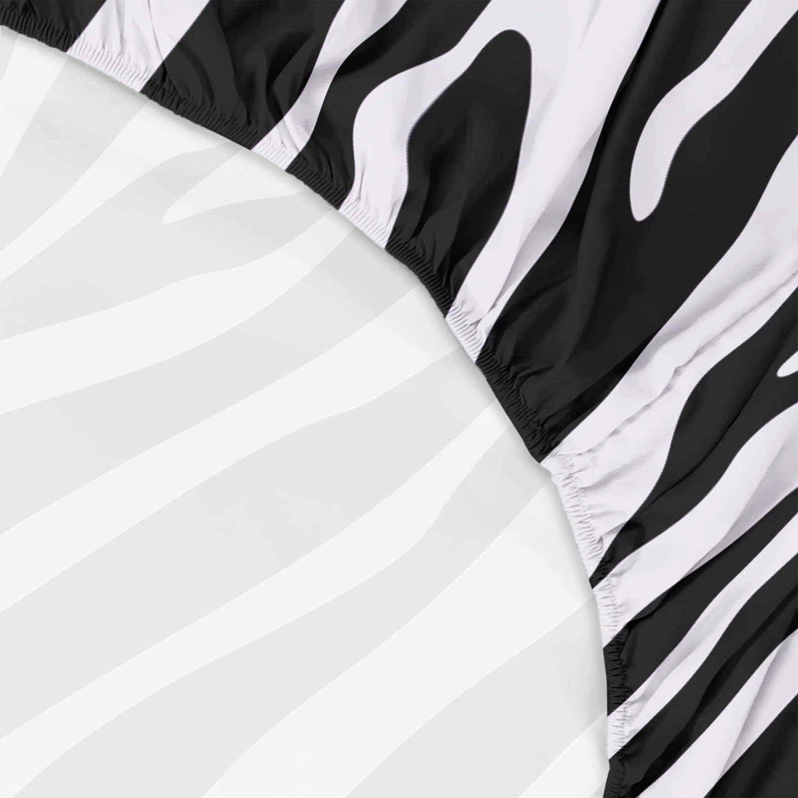 Pack de 3 sábanas bajeras para niños, 90 x 200 cm, diseño de rayas de cebra