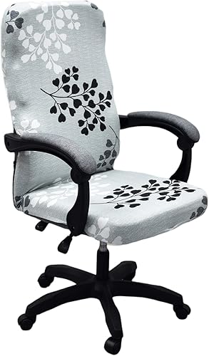 Miniatura 1 de GOSTADY Fundas elásticas para silla de oficina, fundas para silla de computadora, con estampado extraíble, protectores de cojín con cremallera para