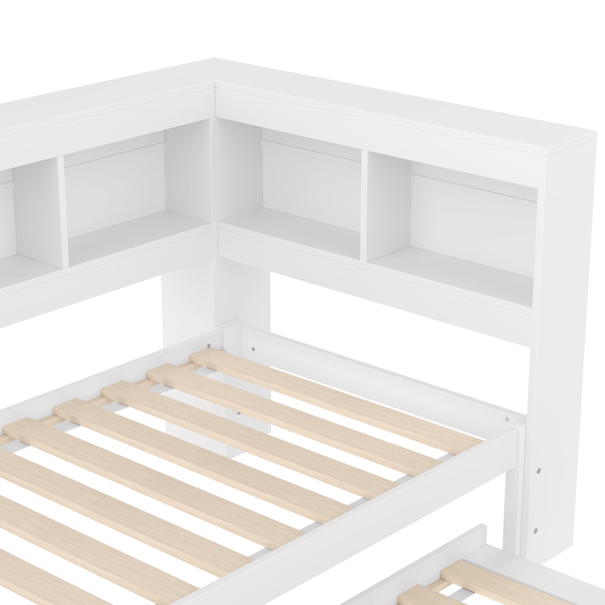 Idemon Letto da giorno con letto estraibile, 90 x 200 cm, divano letto con presa integrata e 2 porte USB, inclusa rete a doghe, letto per gli ospiti salvaspazio, bianco (senza materasso) (90 x 200 cm)