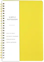 Spiral Notebook - College Ruled Notebook, 5.6'' x 8.25'', 80 Sheets / 160 Pages with Twin-Wire Binding, Journals for Women - Yellow