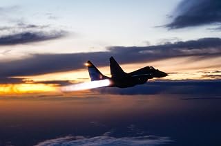 24x36 Gallery Poster, A Bangladesh Air Force Mi G29 Inflight with its Klimov RD33 turbofan Engines on Full Afterburner