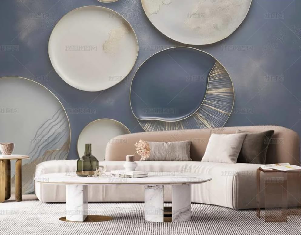 Papier Peint Panoramique Disques Artistiques Effet Tableau