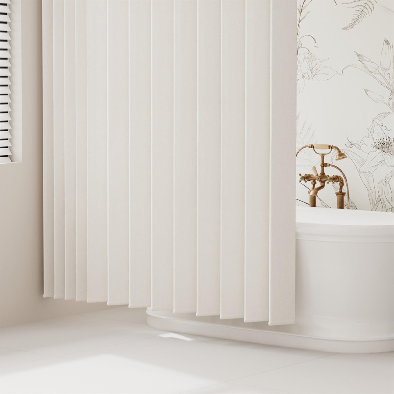 Cortina de Ducha de Tela Plegable Magnética, Beige, 180x200cm | Antimoho Impermeable para Ducha A RAS de Suelo, Cortinas de Ducha Plisadas Lavables, 220g/m²