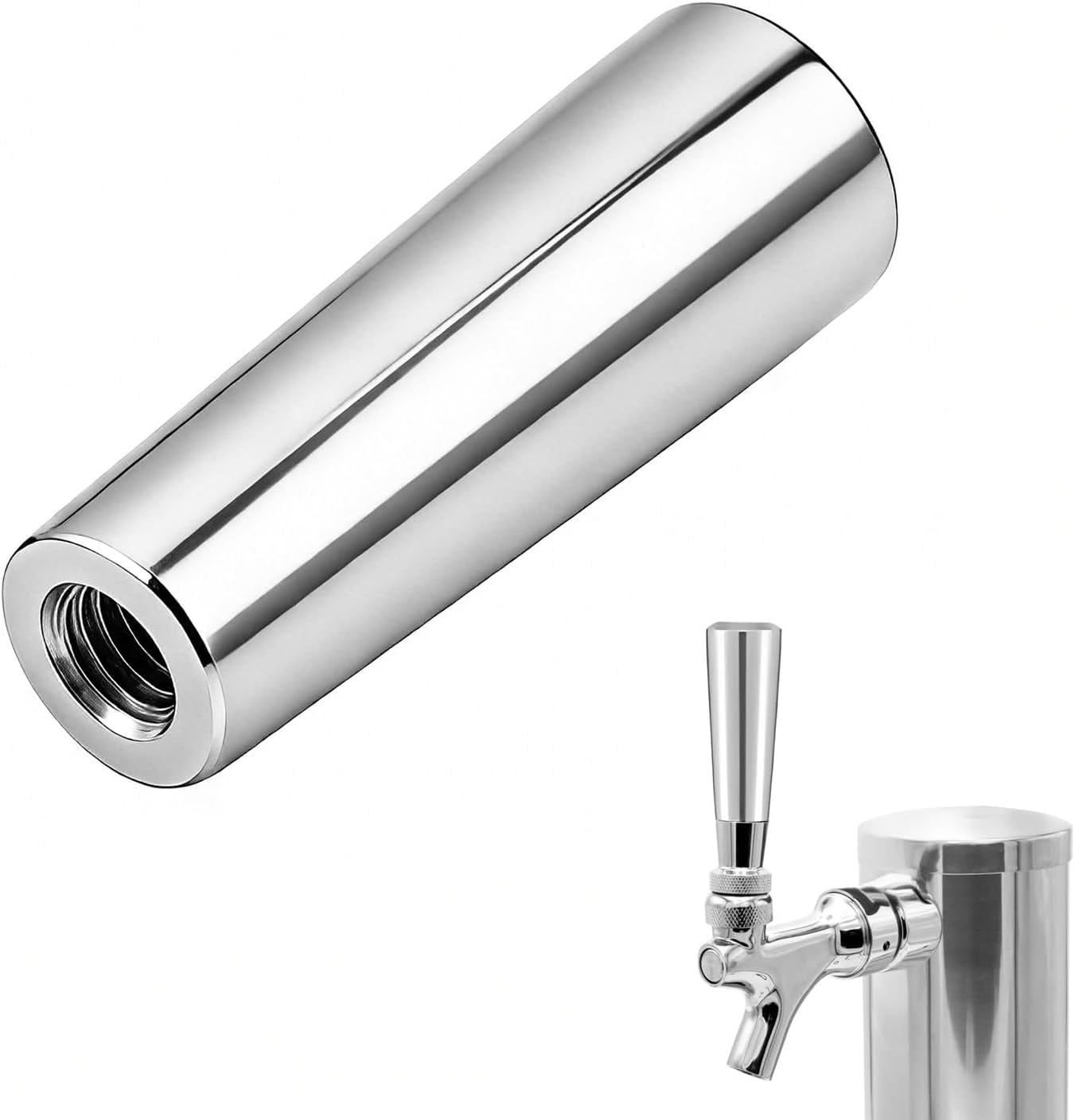 3/8" Thread 304 Stainless Steel Beer Tap Handle, Universal Solid Metal