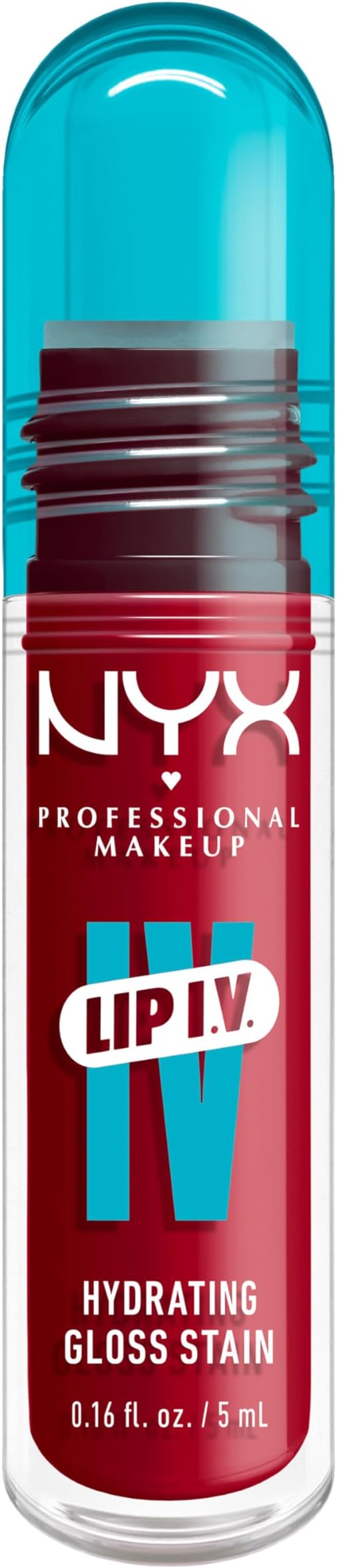 Lip Gloss and Lip Stain, Lip IV Hydrating Gloss Stain, Up to 12 Hour Hydration, High Pigment, Wet Shine Finish, Shade: Red-y,Set,Wet!