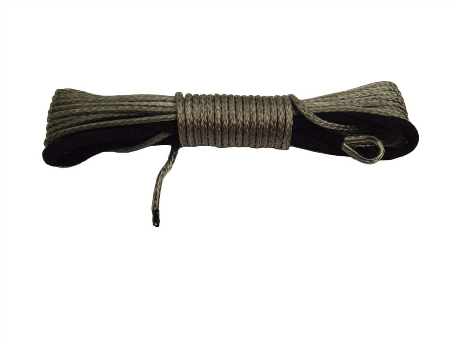 Winch Rope, Grey 5mm*15m Synthetic Rope 4500lbs, Winch Cable,Towing,ATV Relay