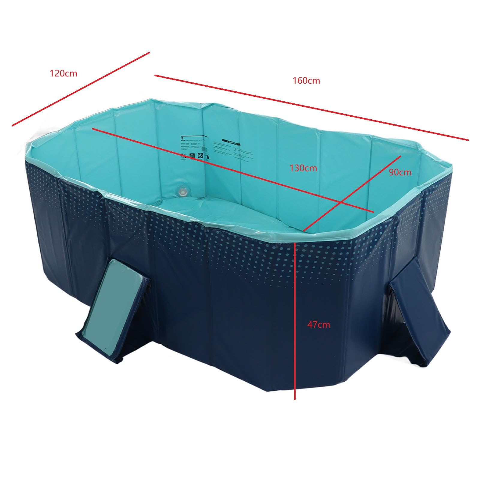 HEEPDD Faltbarer Pool, Premium-PVC, übergroßer Kinderpool, Einfacher Aufbau, 1,6 M für den Heimgebrauch Im Freien (1,6 m/63 Zoll)