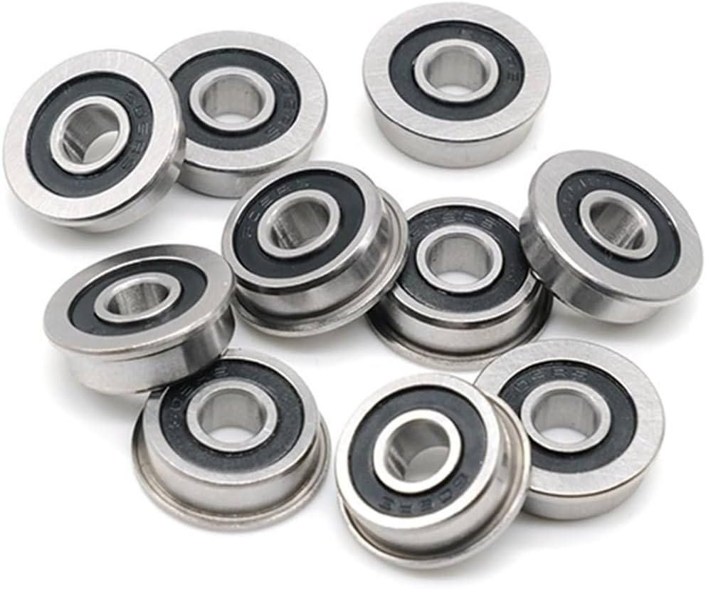 F605-2RS Bearing 5x16x5mm (10 Pcs) ABEC-7 Miniature Flanged F605RS Ball Bearings F605 RS