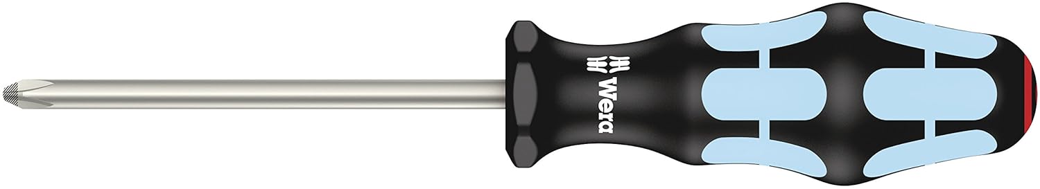 Product image of Wera 05032022001 Kraftform Stainless 3350 PH Stainless Steel Phillips Screwdriver, Lasertip, PH 2 Head, 4" Blade Length