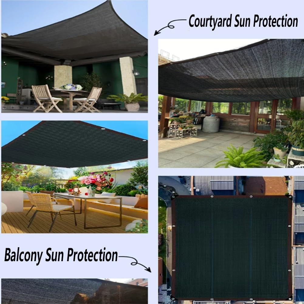 GRRICEPL Rete Ombreggiante al 50% Nera, Telo A Rete per Piante da Giardino E Serre, Rete Parasole per Piante da Patio, Serre, Cucce per Cani, Portici E Pergolati(3x19 m/9.8x62.3ft)