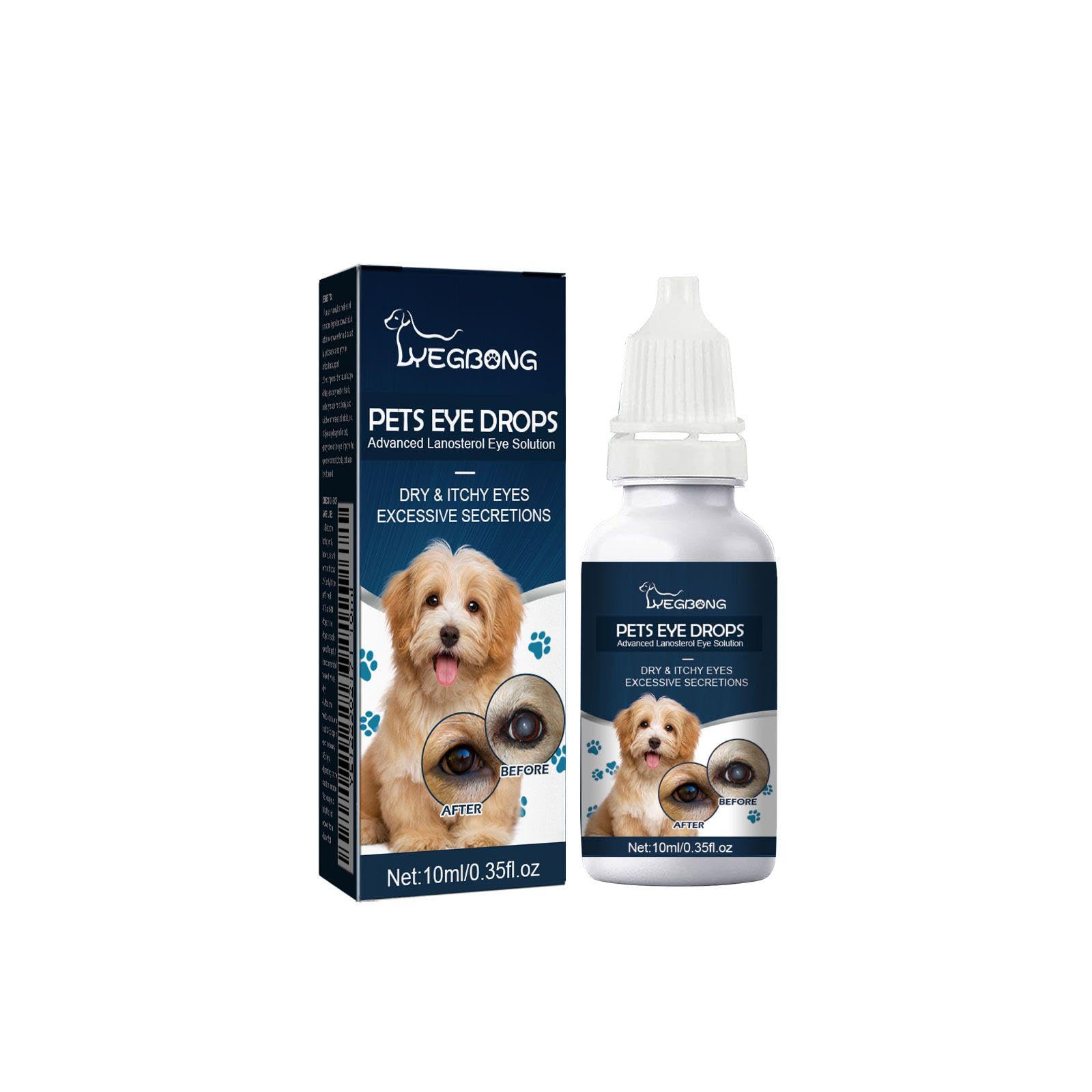 Cataract Drops for Dogs, Pet Eye Drops for Vision Clarity and Stain Removal, Soothing Eye Irritation, Safe Moisturizing Formula for All Pets Including Cats and Small Animals, 10ml