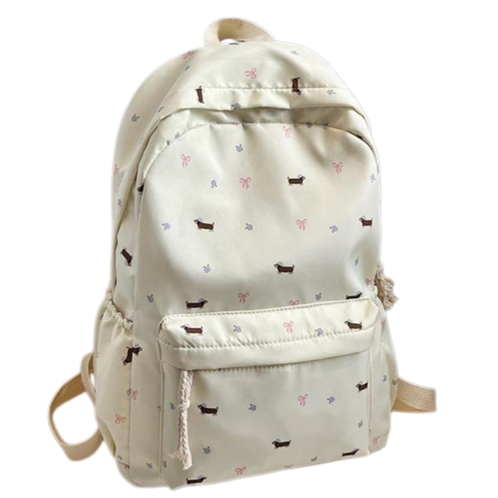 WANGSHUO Borsa Donna Zaino in Nylon Puppy-Print, Stile Collegio di Grande capacità per Viaggi Scolastici Giornalieri