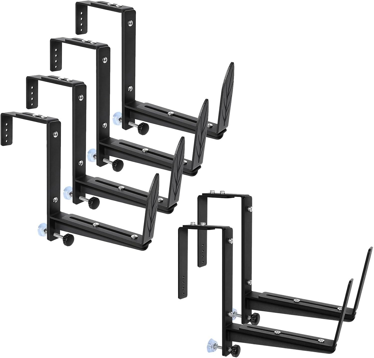 2 Pack Standard Planter Box Bracket and 4 Pack Upgraded Planter Box Bracket Bundle