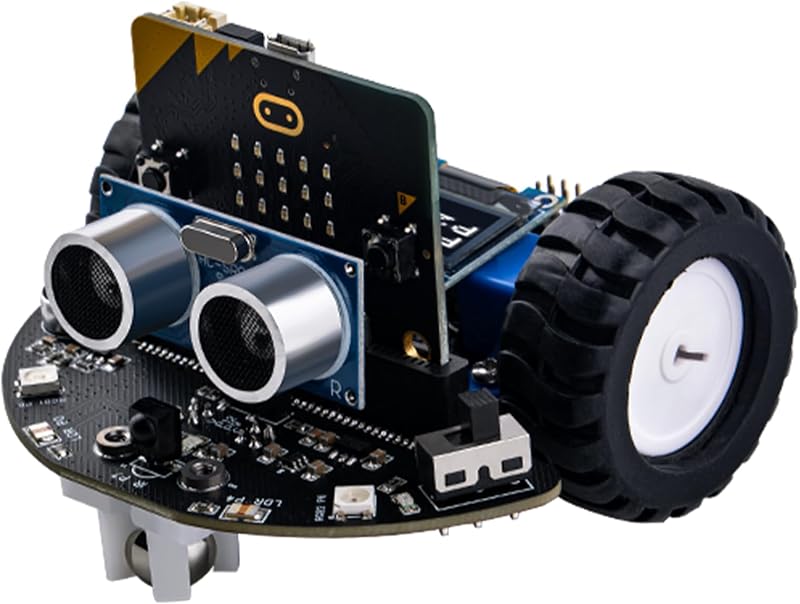 GeeekPi DeskPi MicroCar - BBC Micro:bit V2 Programozható Robot Autó Készlet - STEM Oktatási Eszköz Gyerekeknek - Grafikus Makecode Kódolás U