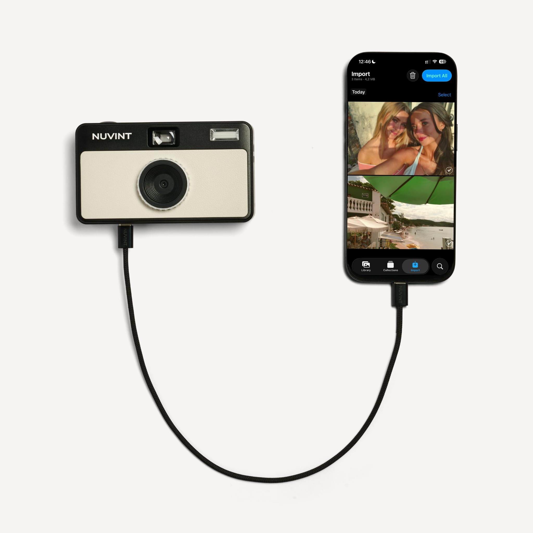 S2 Digitalkamera – Vintage Fotos ohne Film, Fotos Sofort aufs Handy, 13 MP, 1.000 Bilder pro Ladung (Warm Gray)