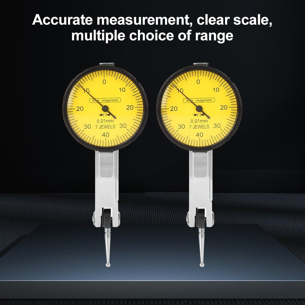 Indicateur de Test Cadran Jauge, Comparateur de Précision, Indicateur de Cadran de Machiniste, 0-0,8 mm DTI avec Base Magnétique, Mesure de pièce, Calibrage D'équipement, Précision de 0,01 mm
