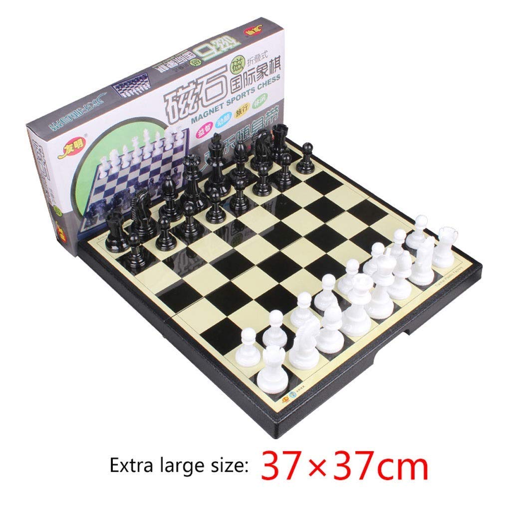 MU Scacchiera Stabilita Del Gioco, Magnetico Scacchiera con Scacchi, Pieghevole e Portatile Board Game For Travel Chess Set,37 cm