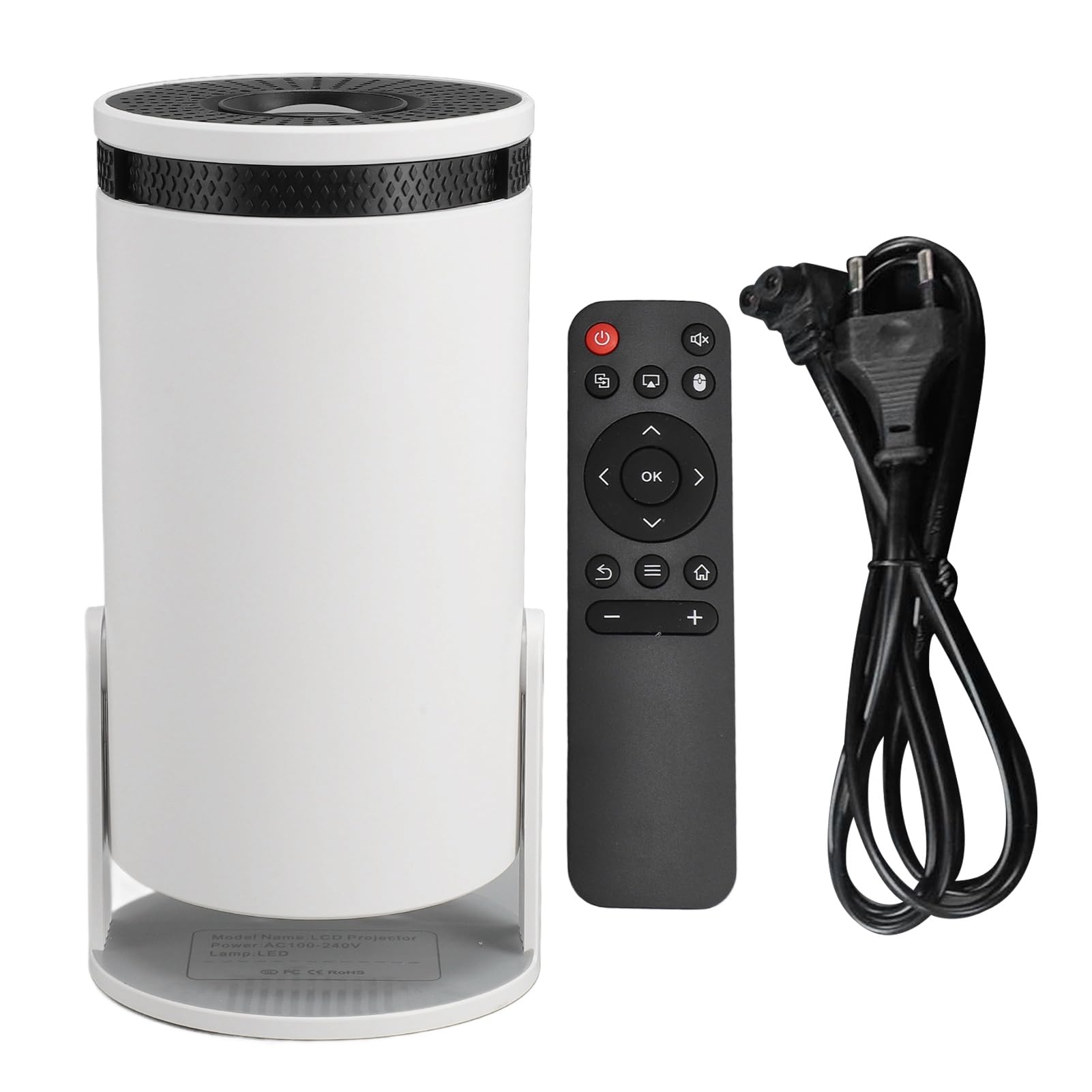 ciciglow Kleiner Projektor, 1080P 5G WiFi Plus 8G Telefon Wireless Gleicher Bildschirm Tragbarer Projektor, Trapezkorrektur, 1080P-Dekodierung, Zuhause Im Freien (EU-Stecker)