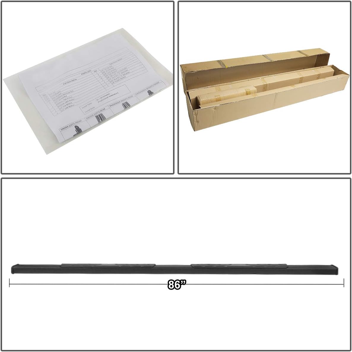 DNA MOTORING 5 Inches Running Boards Compatible with 11-18 Ram 1500 Crew Cab 4-Door, Powder Coated Side Step Nerf Bars, STEPB-ZTL-8175-BK