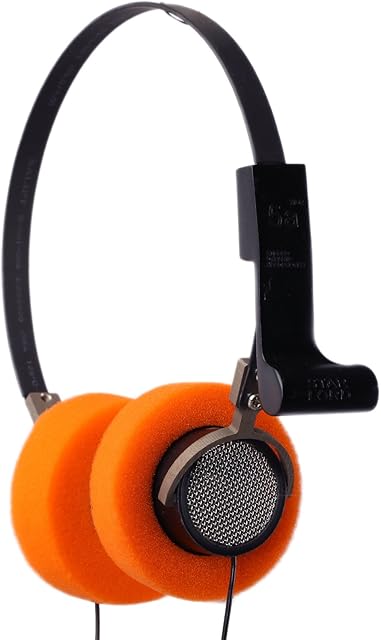 Star Lord Headphones Handmade Hi-Fi Stereo Headset Orange Ear Pad Steel Mesh Cosplay with 3.5mm Jack