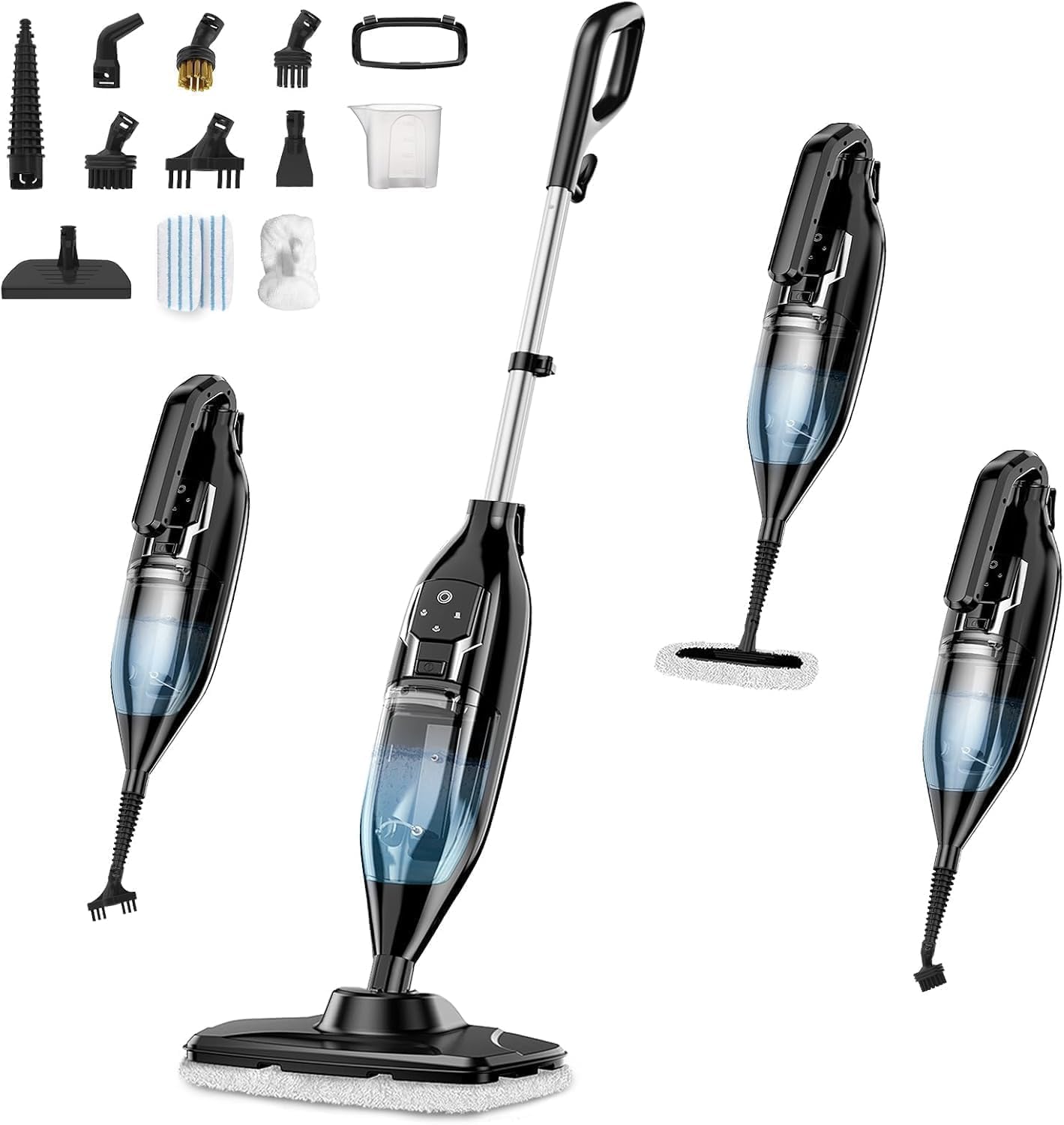 Steam Mop, 12-in-1 Powerful Handheld Steam Cleaner Detachable Steam Mops for Floor Cleaning, 565ML Removable Tank, 23FT Power Cable (Amzart NJ-SM13D)