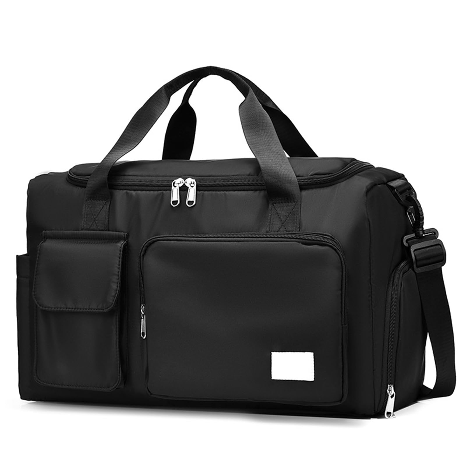 Duffle Bag Fitnesstasche Reisetasche, große Kapazität, Weekender-Übernachtungs-Reisetasche mit Schuhfach, Sport-Fitness-Taschen for Damen(Black)