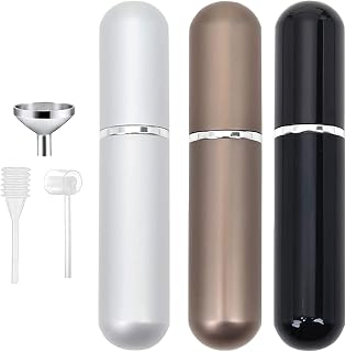 SONGQEE Mini Perfume Atomisers Bottles - Refillable Fine Mist Spray Bottles - Portable Travel Atomizer Bottle Set with Funnel and Perfume Diffuser Pump (6 ml) (3 PCS)