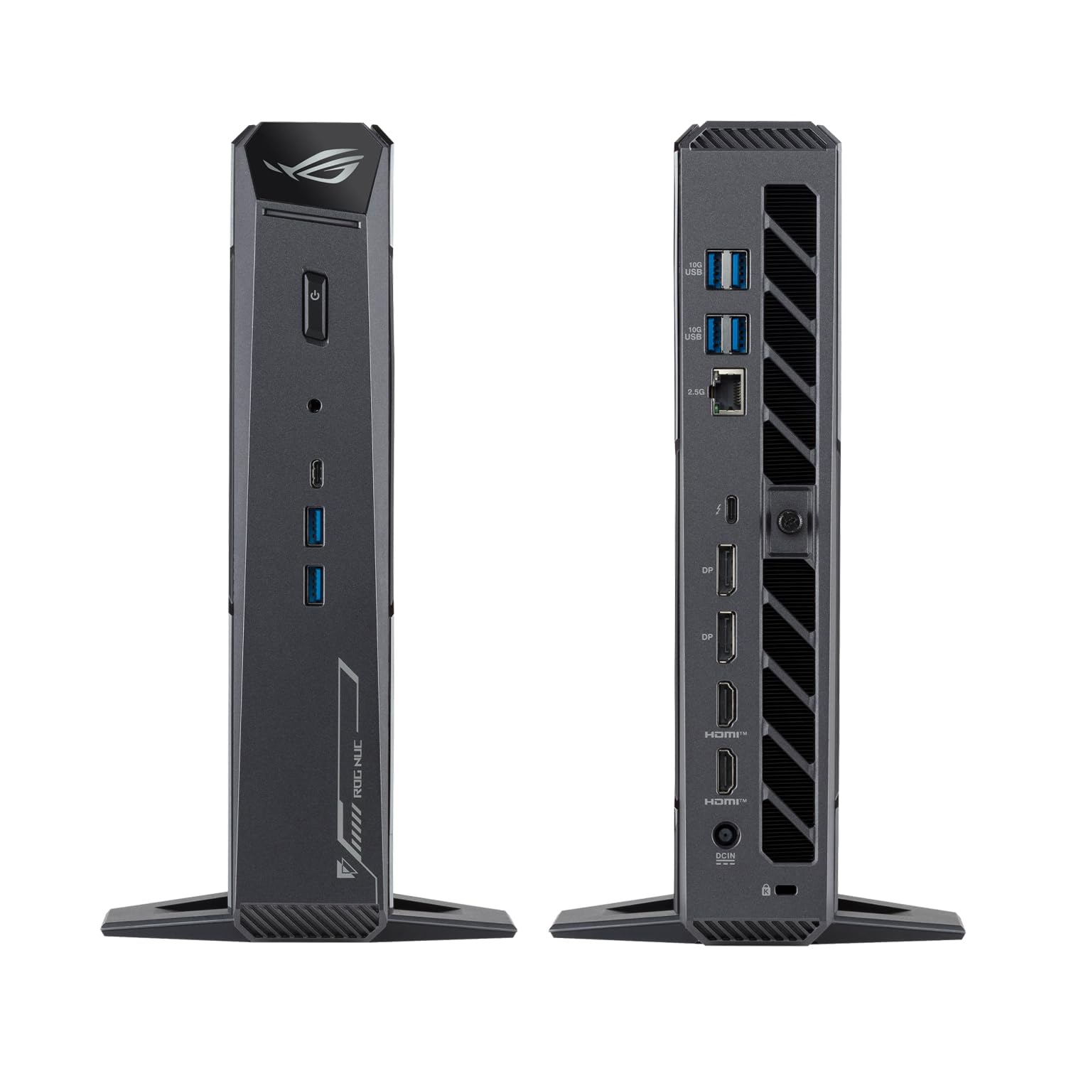 ROG NUC 2025 Mini PC con processore Intel Core Ultra 7, NVIDIA GeForce RTX 5060, DDR5 da 32 GB, SSD da 1 TB, 4K Ready, WiFi 7, Thunderbolt 5, effetti di illuminazione RGB, raffreddamento a tripla