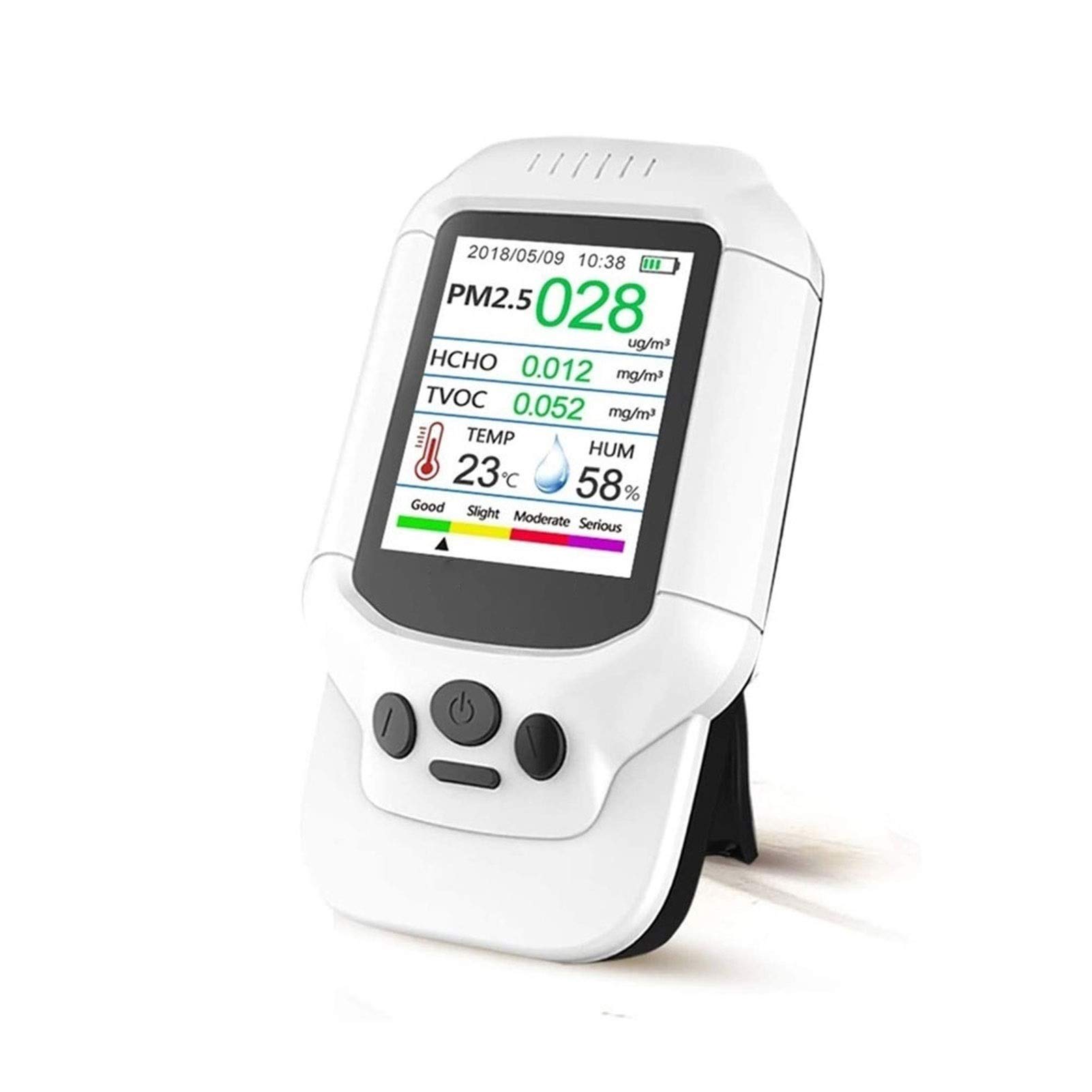 NCRD Air Quality Pollution Monitor, Formaldehyde Detector, Temperature & Humidity Meter, Sensor, Tester; Detect PM2.5/PM10/PM1.0 Micron Dust, Test Indoor TVOC Volatile Organic Compound Gas