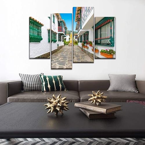 Miniatura 4 de Sudoiseau Pintura artística de pared duitama casas colombianas antiguas en el centro histórico, bogotas e imágenes impresiones en lienzo, póster,